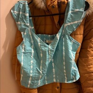 a.n.a Blue Tie-Dye Tank Top